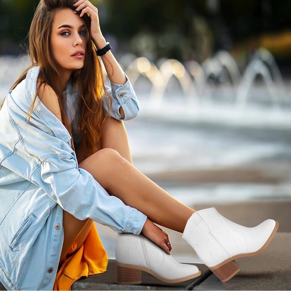 Women's White Ankle Boots